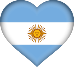 Vlag van Argentinië - Hart 3D