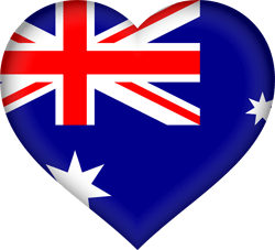 Drapeau de l'Australie - Coeur 3D