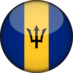 Flagge von Barbados - 3D Runde