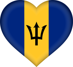 Flagge von Barbados - Herz 3D