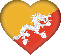 Flag of Bhutan - Heart 3D