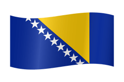 Vlag van Bosnië en Herzegovina - Golvend