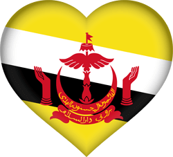 Flag of Brunei - Heart 3D