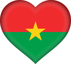 Drapeau du Burkina Faso - Coeur 3D