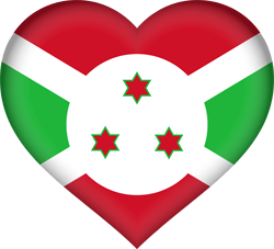 Flagge von Burundi - Herz 3D