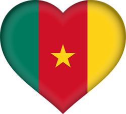 Drapeau du Cameroun - Coeur 3D