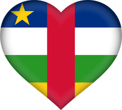 Drapeau de la République Centrafricaine - Coeur 3D