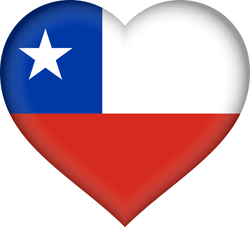 Flagge von Chile - Herz 3D