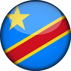 Flagge des Kongo-Kinshasa - Flag von Zaire - Flagge der Demokratischen Republik Kongo - 3D Runde