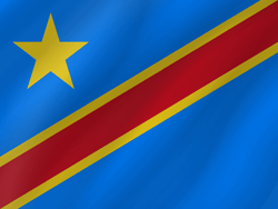 Flagge des Kongo-Kinshasa - Flag von Zaire - Flagge der Demokratischen Republik Kongo - Welle