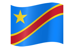 Flagge des Kongo-Kinshasa - Flag von Zaire - Flagge der Demokratischen Republik Kongo - Winken