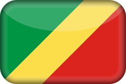 Flagge des Kongo-Kinshasa - Flag von Zaire - Flagge der Demokratischen Republik Kongo - 3D