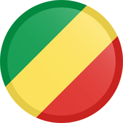 Drapeau de la République du Congo-Brazzaville - Bouton Rond