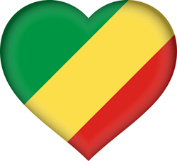 Flag of the Republic of the Congo - Heart 3D