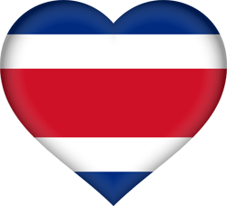 Vlag van Costa Rica - Hart 3D