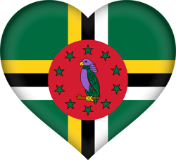 Vlag van Dominica - Hart 3D