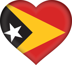 Flag of East Timor - Heart 3D