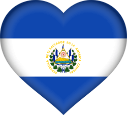 Flag of El Salvador - Heart 3D