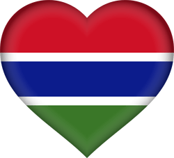 Vlag van Gambia - Hart 3D