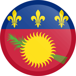 Flagge von Guadeloupe - Knopf Runde