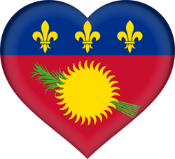 Flag of Guadeloupe - Heart 3D