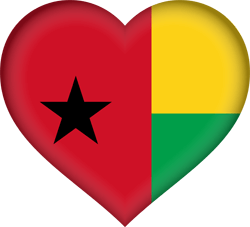 Flagge von Guinea-Bissau - Herz 3D