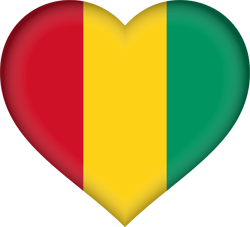 Flag of Guinea - Heart 3D