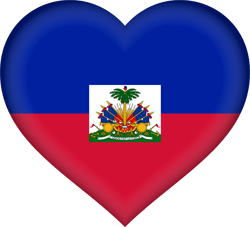 Drapeau d'Haïti - Coeur 3D