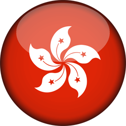 Flag of Hong Kong - 3D Round