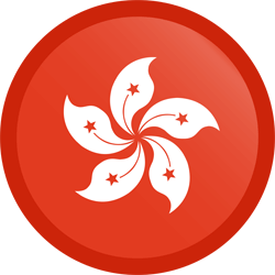 Drapeau de Hong Kong - Bouton Rond