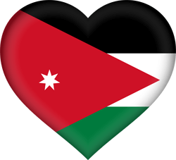 Drapeau de la Jordanie - Coeur 3D