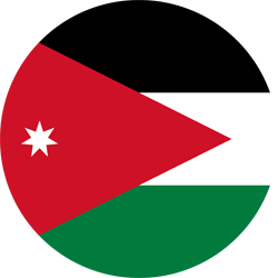 Drapeau de la Jordanie - Rond