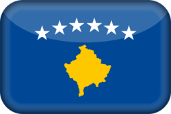 Flagge des Kosovo - 3D