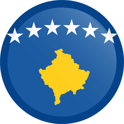 Flagge des Kosovo - Knopf Runde