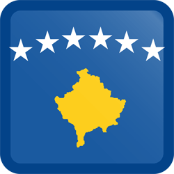 Drapeau du Kosovo - Bouton Carré