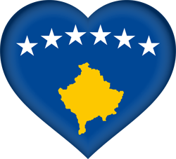 Flagge des Kosovo - Herz 3D