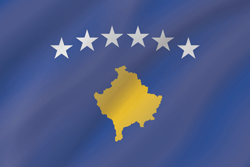 Flagge des Kosovo - Welle