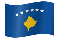 Flagge des Kosovo - Winken