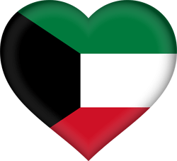 Flag of Kuwait - Heart 3D