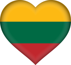 Flag of Lithuania - Heart 3D