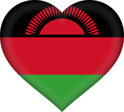 Flagge von Malawi - Herz 3D