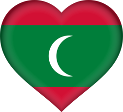 Drapeau des Maldives - Coeur 3D