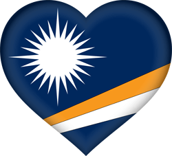 Flagge der Marshall Islands - Herz 3D