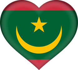 Drapeau de la Mauritanie - Coeur 3D