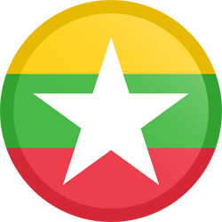 Vlag van Myanmar - Knop Rond