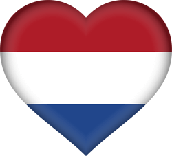 Drapeau des Pays-Bas - Coeur 3D