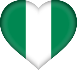 Drapeau du Nigeria - Coeur 3D