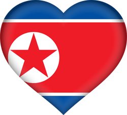 Vlag van Noord-Korea - Hart 3D