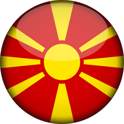 Vlag van Noord Macedonië - 3D Rond