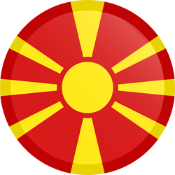 Vlag van Noord Macedonië - Knop Rond